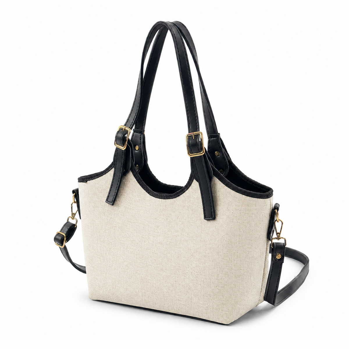 Bucket Canvas Beige & Black