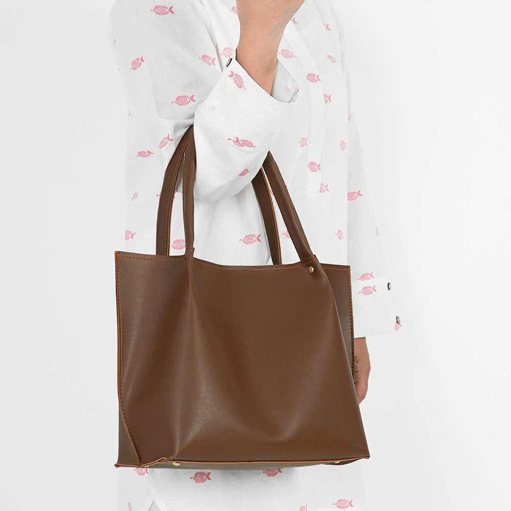 Plain Tote Set of 3 Bag Peach
