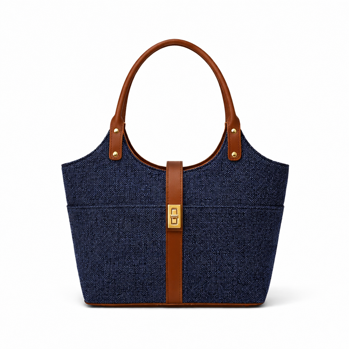 Mira Canvas Bag blue & brown