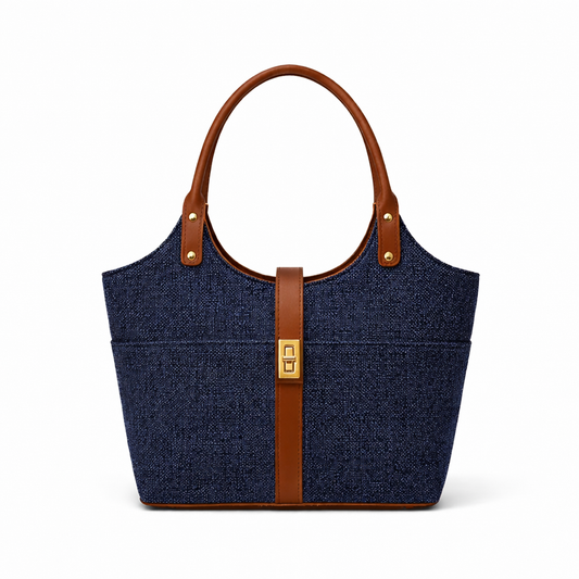 Mira Canvas Bag blue & brown