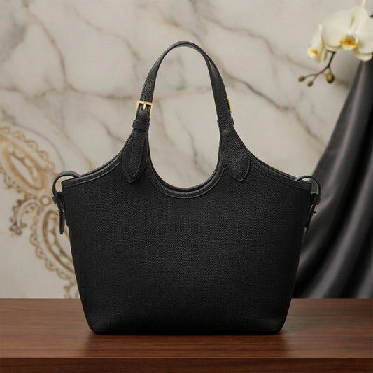 Bucket Canvas Tote Bag Black
