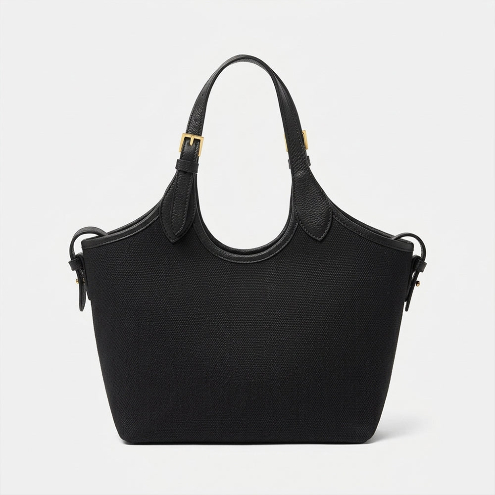 Bucket Canvas Tote Bag Black