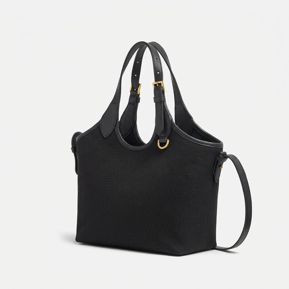 Bucket Canvas Tote Bag Black
