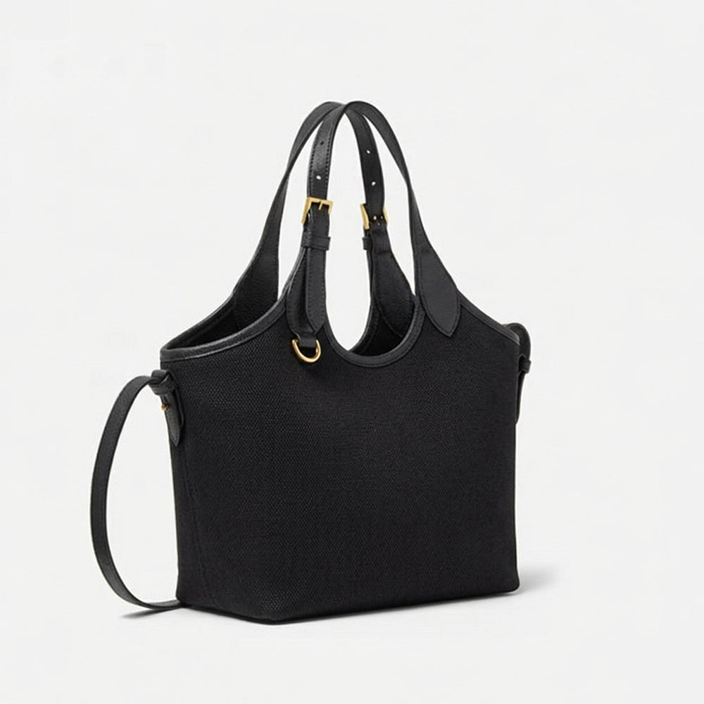 Bucket Canvas Tote Bag Black