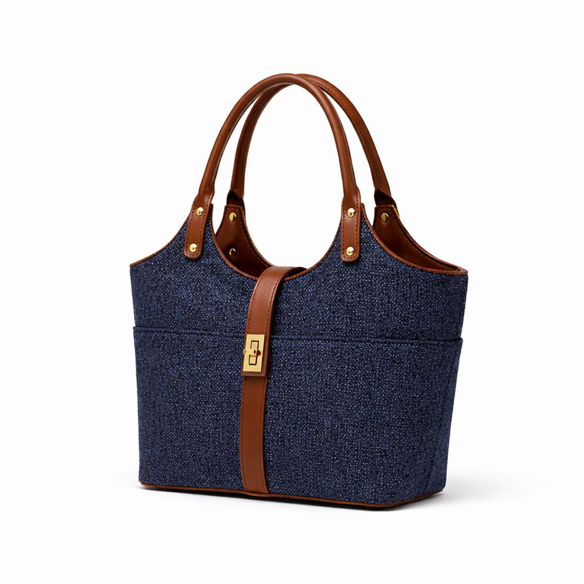 Mira Canvas Bag blue & brown