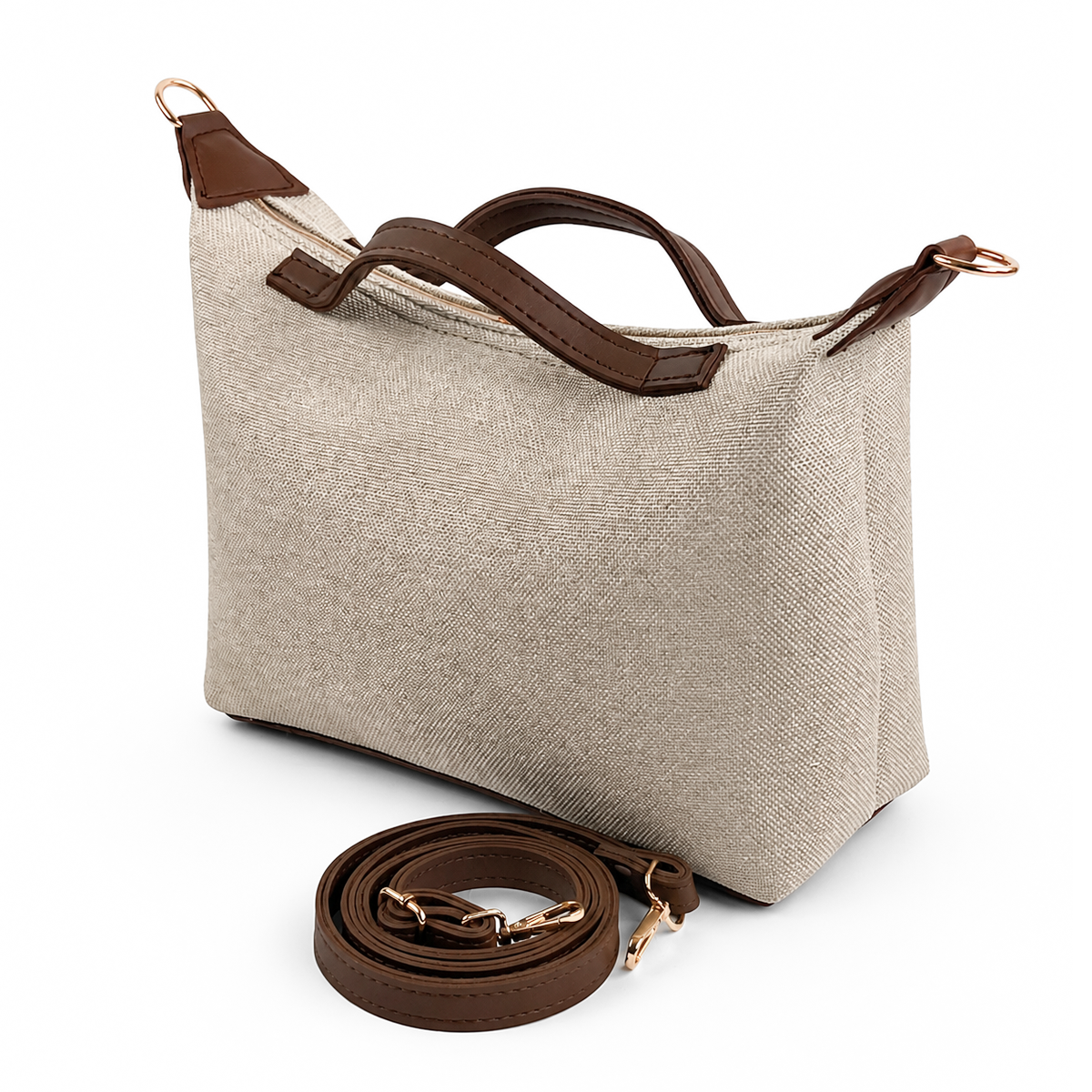 Diva Canvas Bag Beige & Brown
