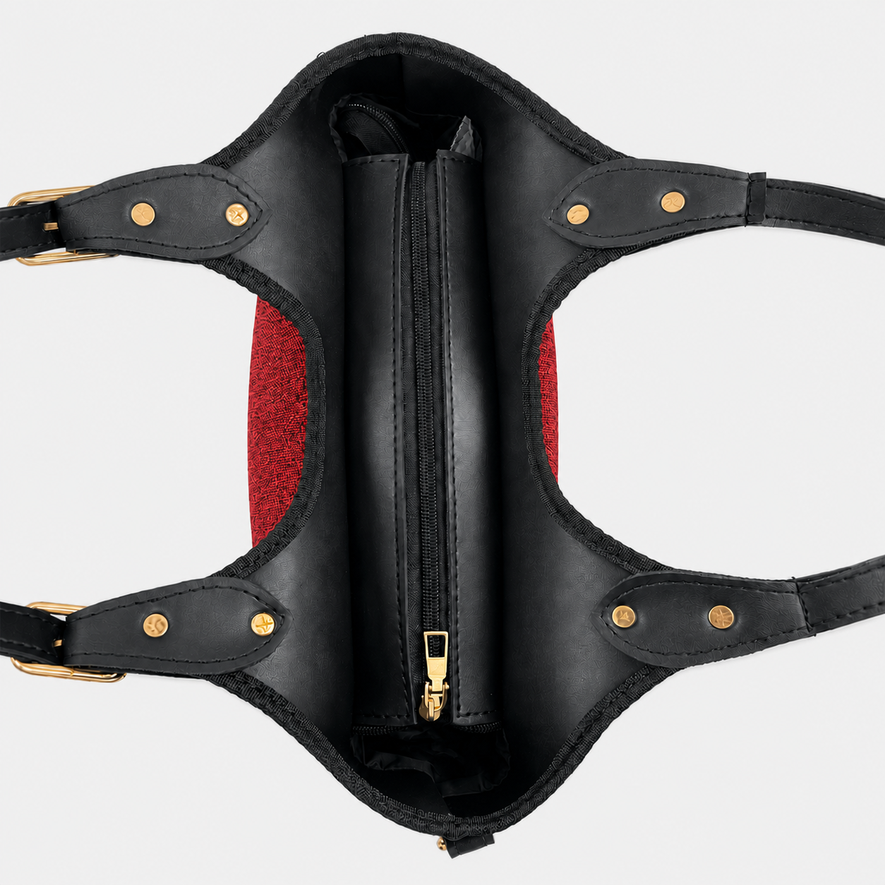 Bucket Canvas Tote Bag Maroon & Black